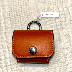 NWT Coach Leather AirPod Case Brown